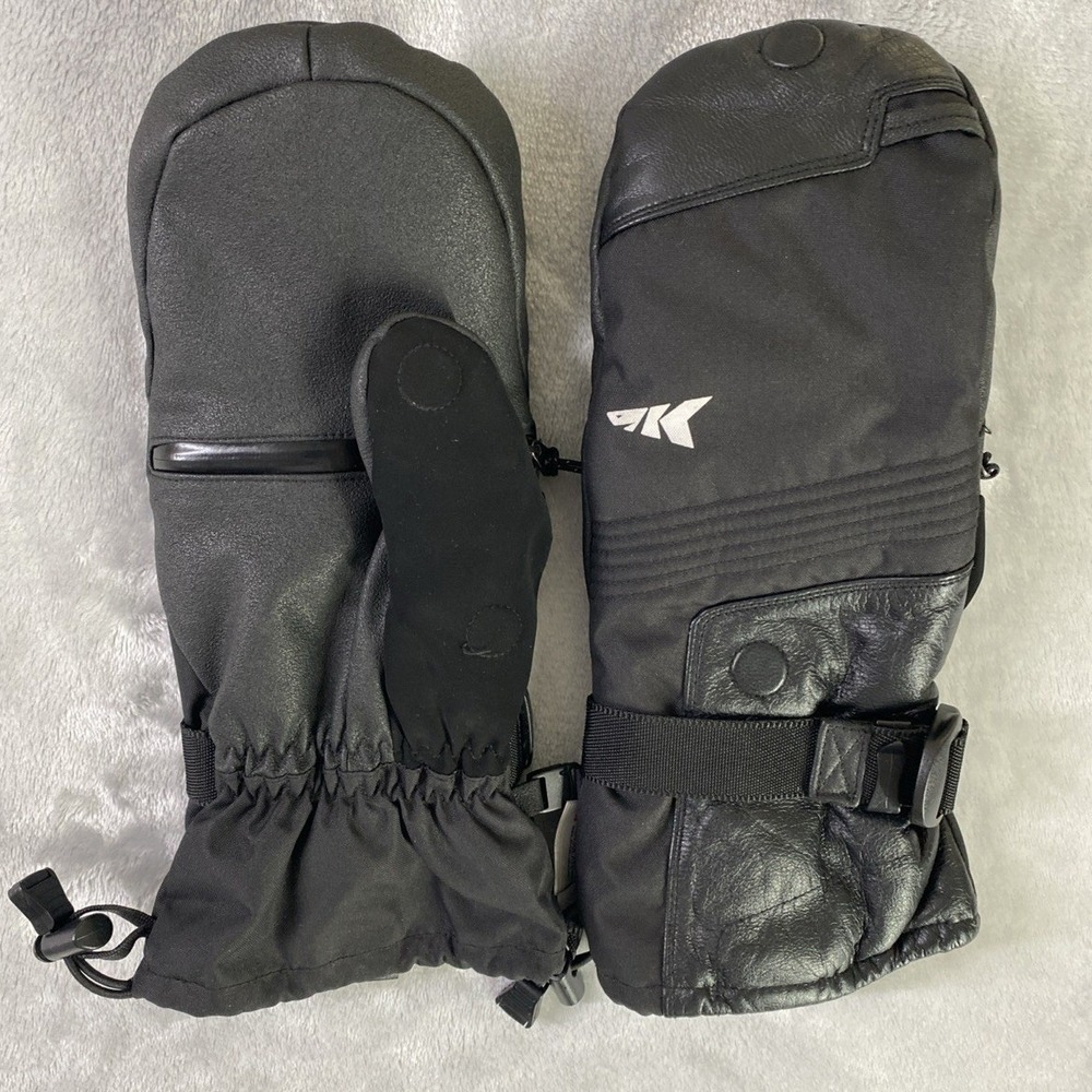 KastKing ThermoGrip Ice Fishing Mittens Men Large Black Winter Convertible Glove